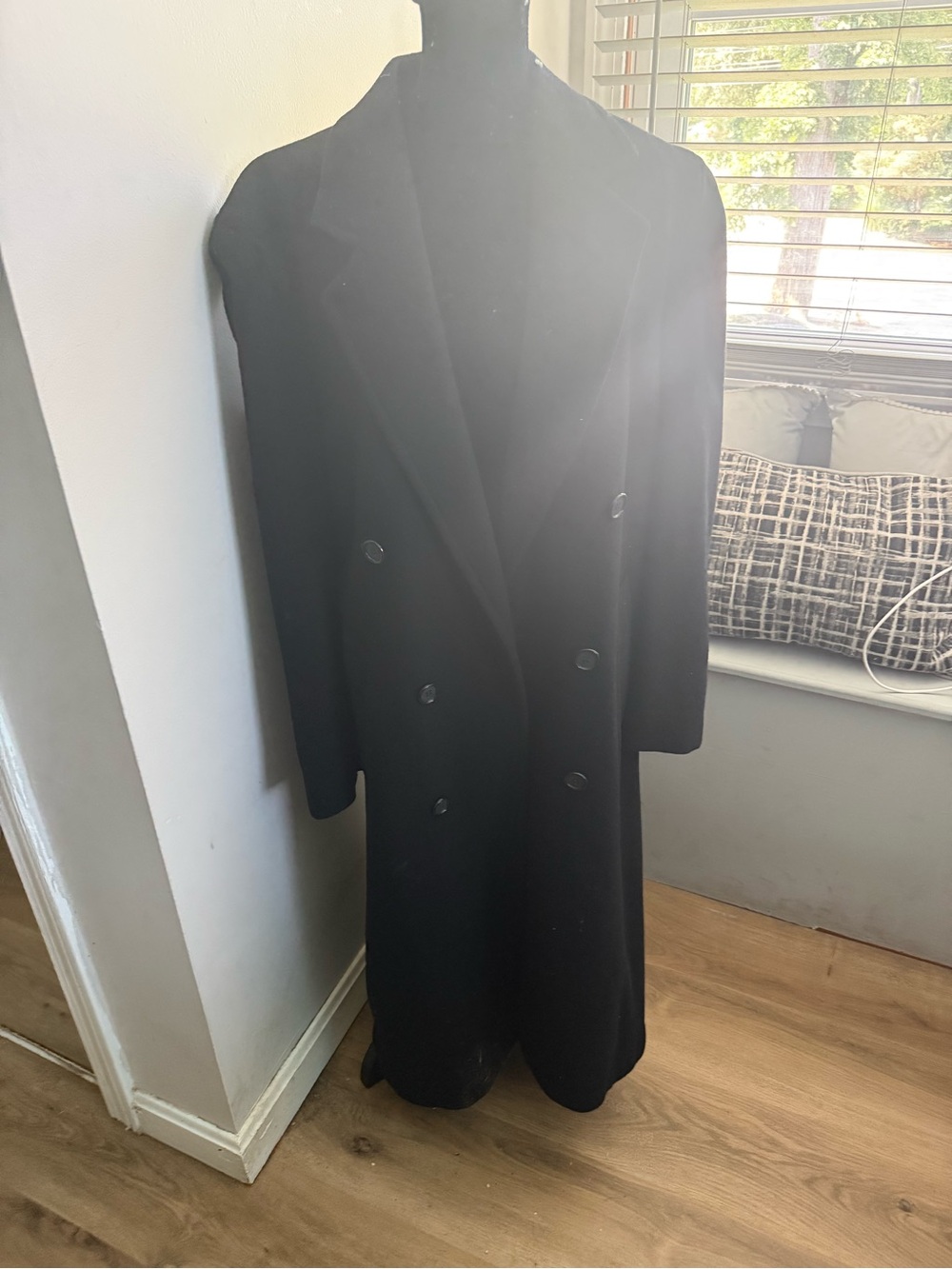 Women’s  Black Double-Breasted Long Coat